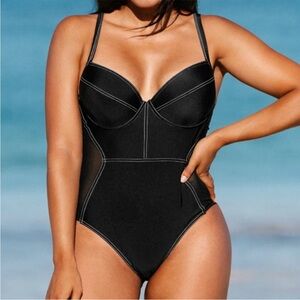 Cupshe Elegant Black One-Piece Swimsuit